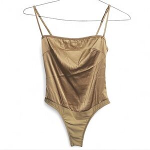 NWT Danielle Bernstein/WeWoreWhat Satin Bodysuit